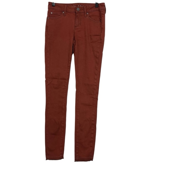 Articles of Society Rust Orange Raw Hem Skinny Jeans Women’s Size 24 - Picture 1 of 11